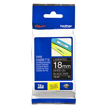 Laminerat Band till Etikettskrivare Brother TZE-345 Vit/Svart 18mm