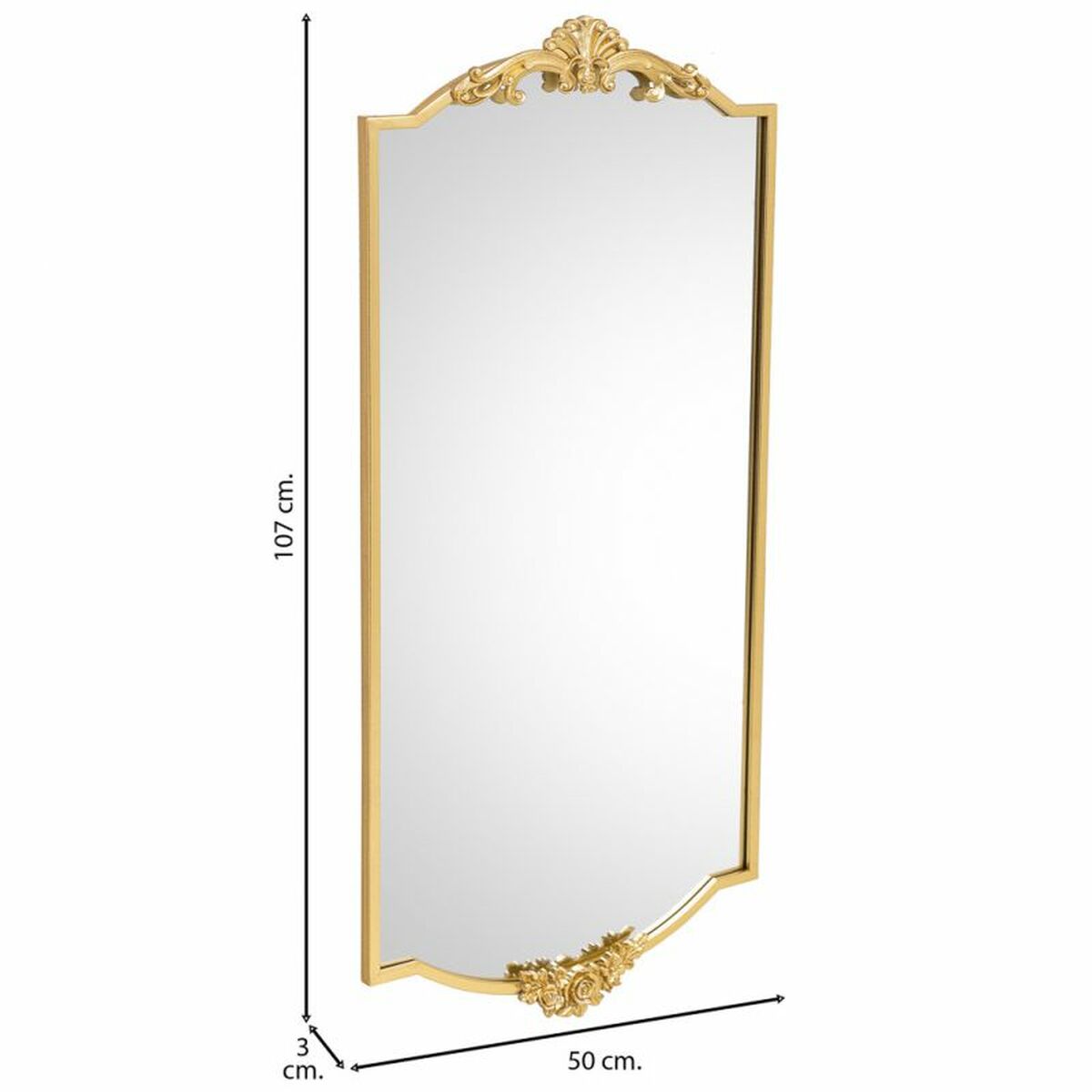Väggspegel Alexandra House Living Guld Metall Järn Speglar 3 x 107 x 50 cm - 3