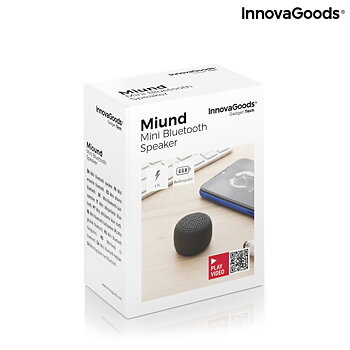 Uppladdningsbar, bärbar och trådlös minihögtalare Miund InnovaGoods
