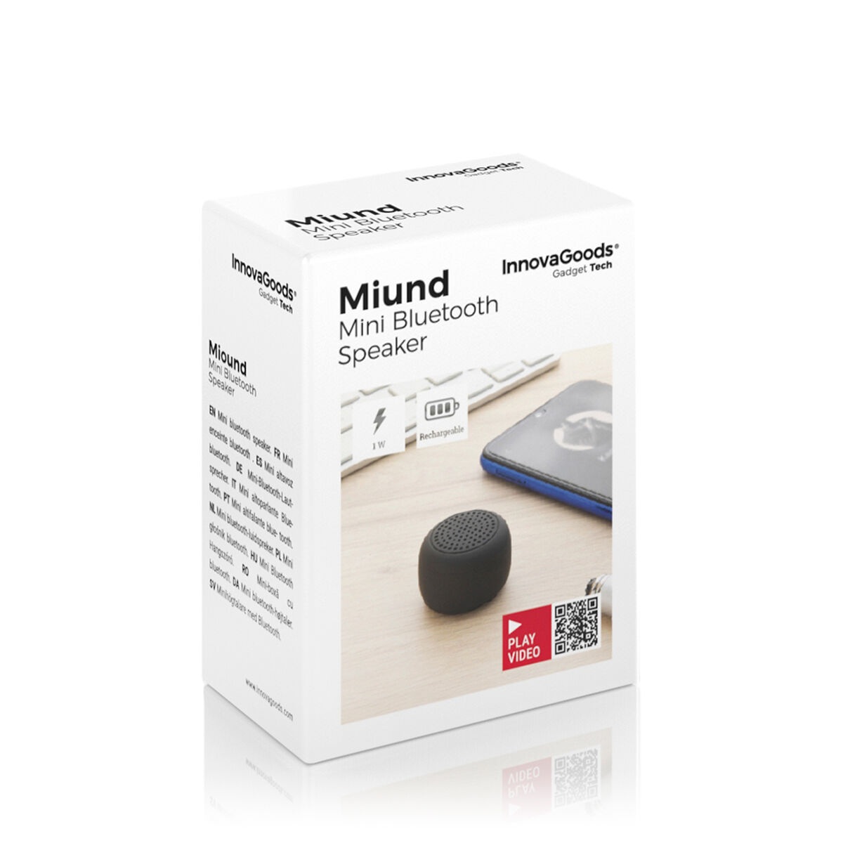 Uppladdningsbar, bärbar och trådlös minihögtalare Miund InnovaGoods - 14