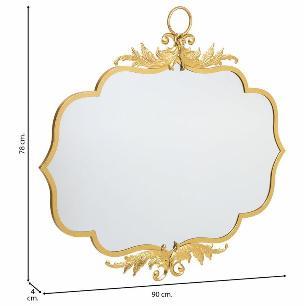 Väggspegel Alexandra House Living Gyllene 4 x 90 x 78 cm Geometrisk - 3