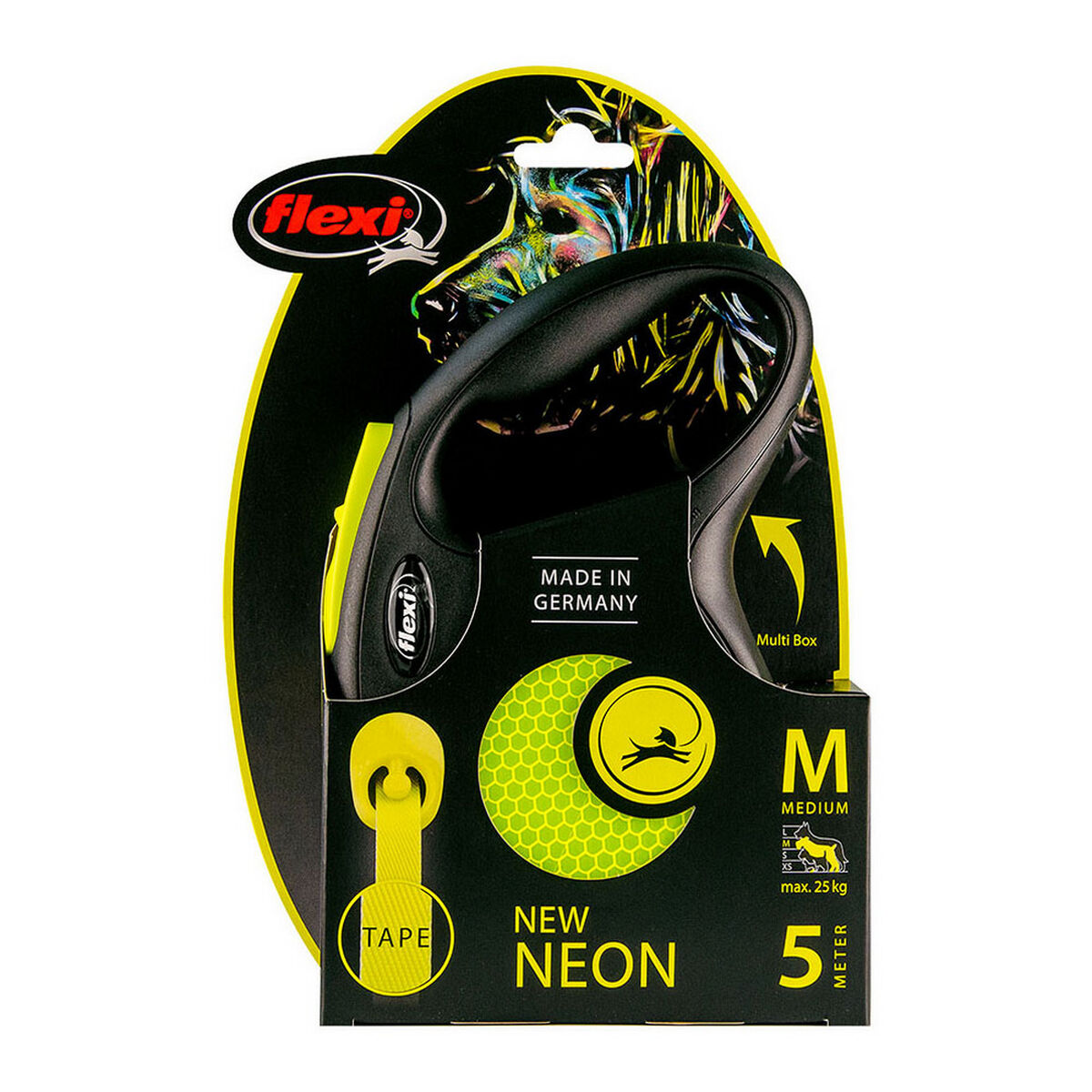DoHundkoppel Flexi NEW CLASSIC NEON 5 m Storlek S - 5