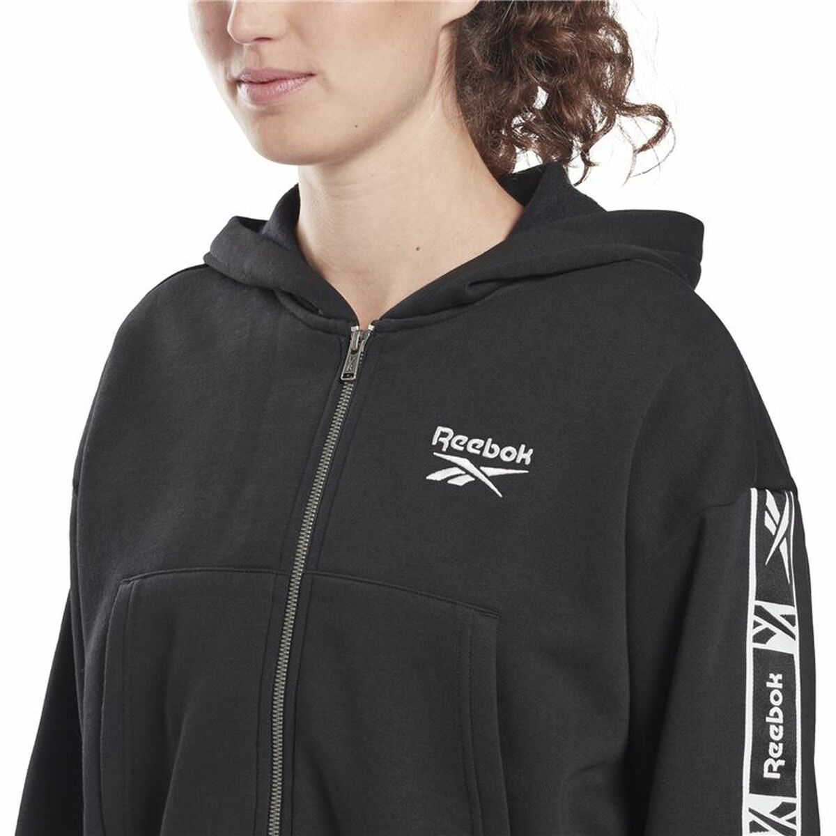 Sportjacka, Dam Reebok Tape Pack Full Zip Svart - 4