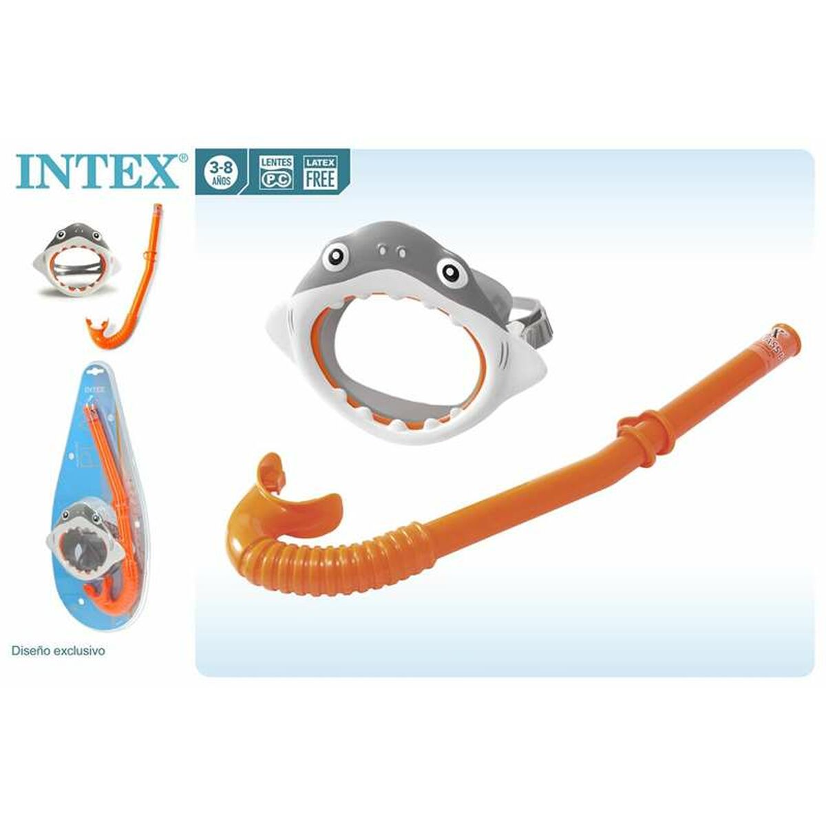 Snorkel och cyklop för barn Intex Haj - 5