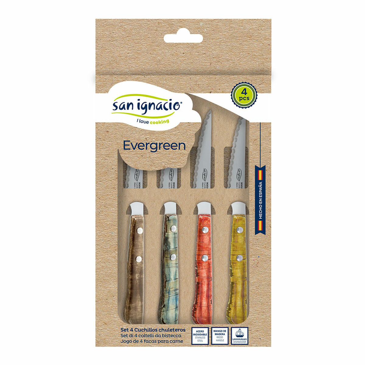 Set med köttknivar San Ignacio Evergreen BGEU-6076 Rostfritt stål - 2
