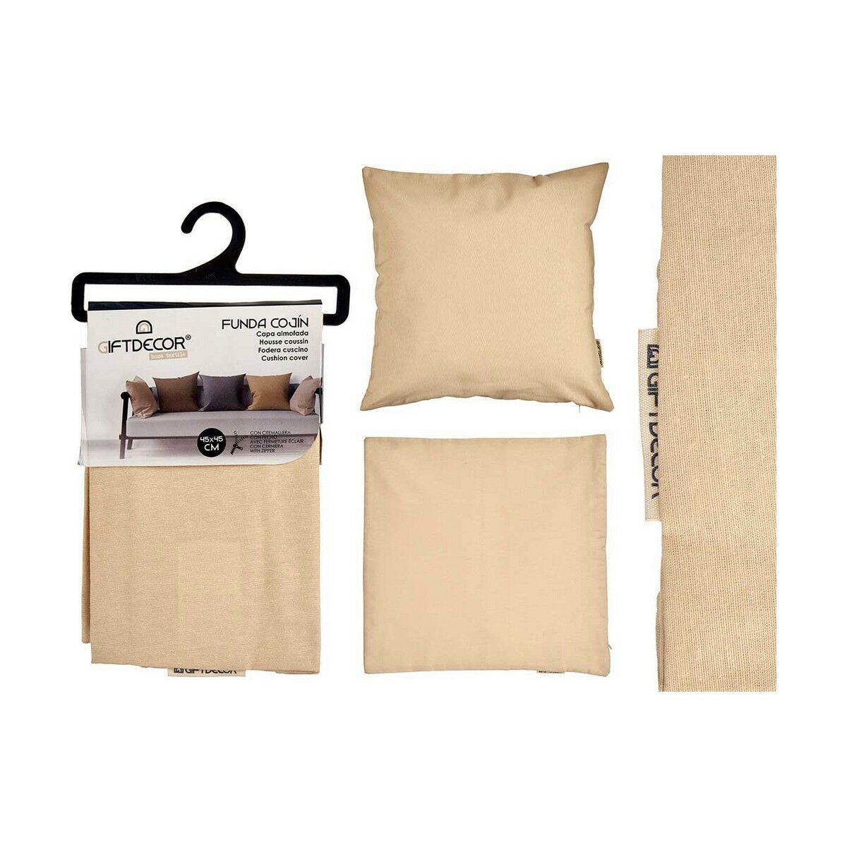 Kuddfodral Beige (45 x 0,5 x 45 cm) (12 antal) - 7