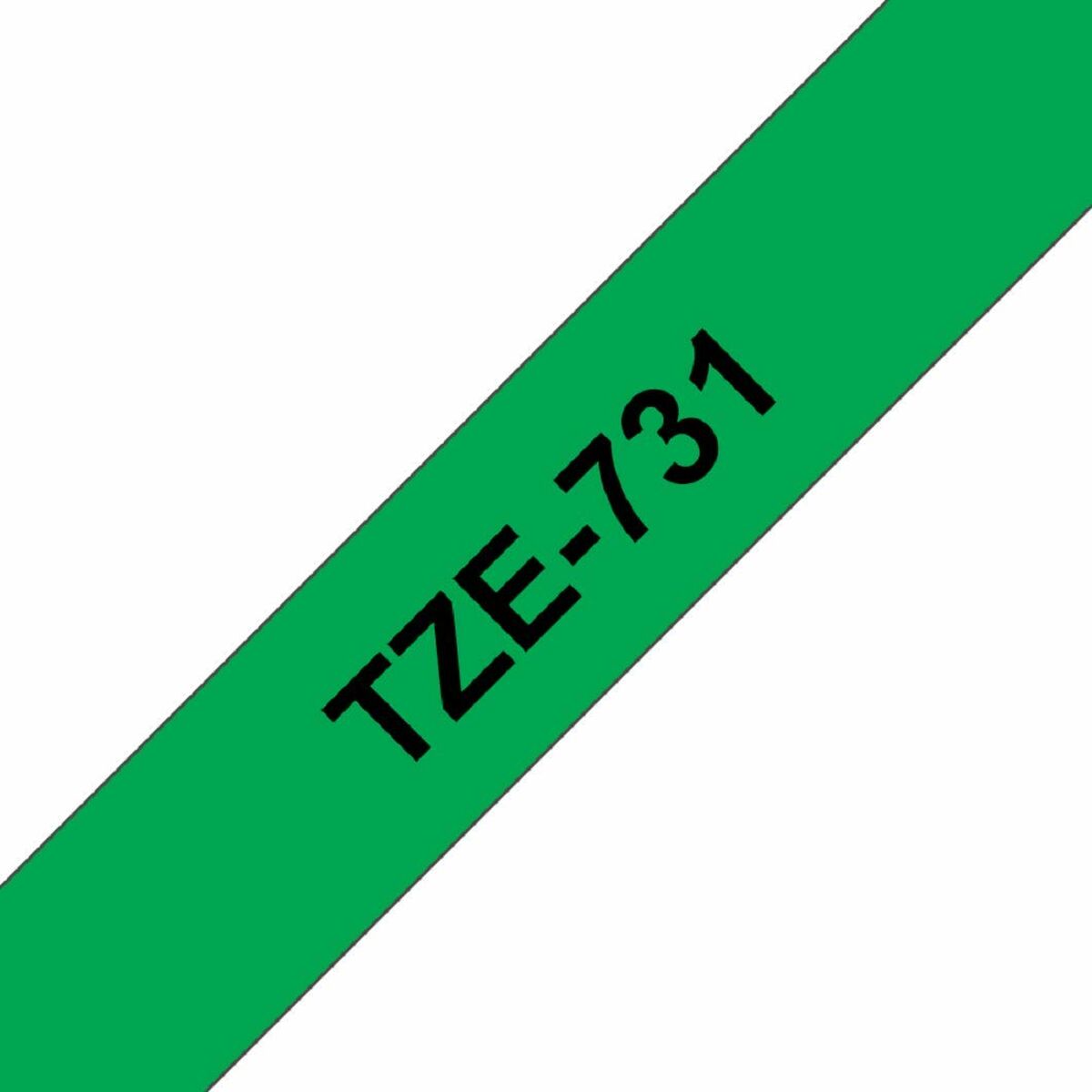 Laminerat Band till Etikettskrivare Brother TZE-731 Svart/Grön 12 mm - 8