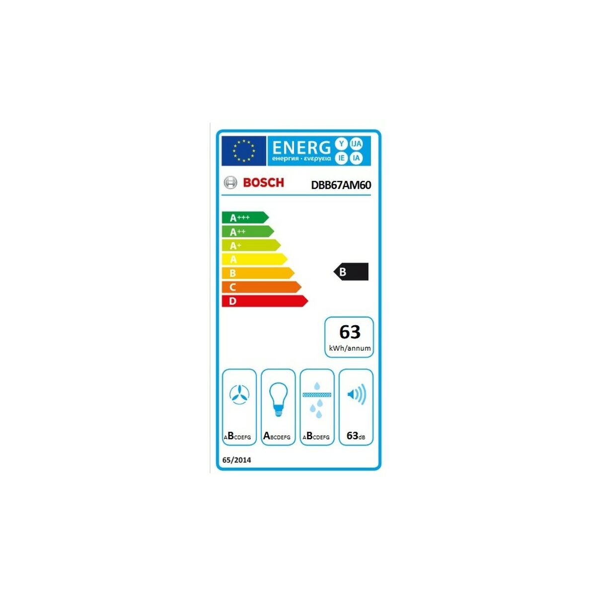 Konventionell fläkt BOSCH DBB67AM60 Svart - 2