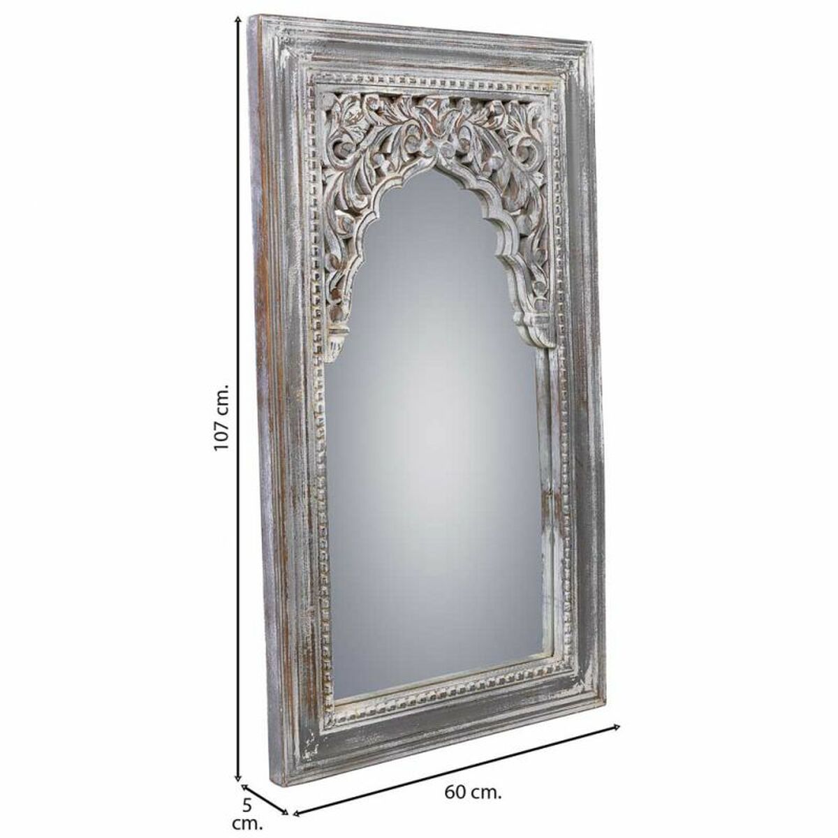 Väggspegel Alexandra House Living Vit 5 x 107 x 60 cm Rektangulär - 4
