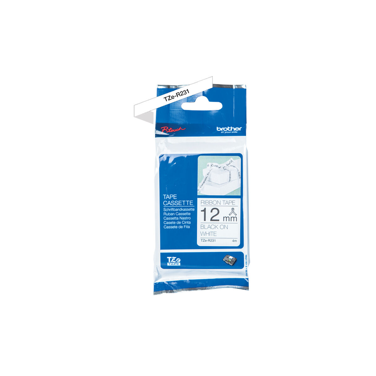 Punktmatris Original Brother TZE-R231 Svart/Vit - 2