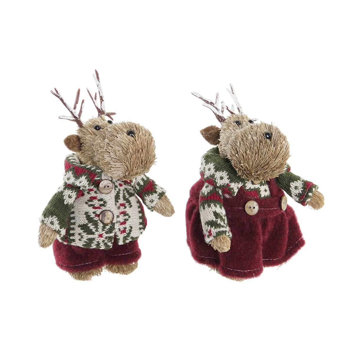 Julgranskula DKD Home Decor Polyester Ren (9 x 12 x 15 cm) (2 antal)