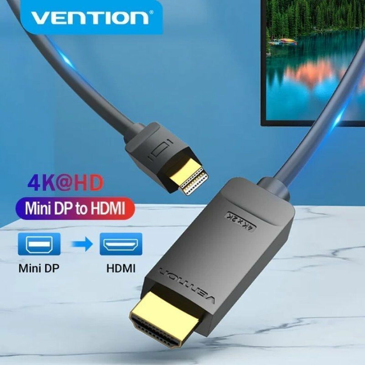 Mini DisplayPort till HDMI Adapter Vention HAHBH Svart 2 m - 4