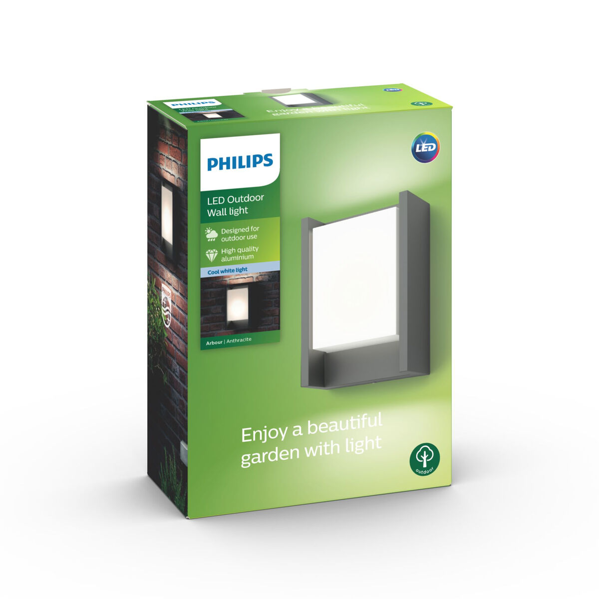 Vägglampa med LED Philips 16460/93/P3 Antracitgrå Aluminium 6 W 600 lm A++ (4000 K) (1 antal) - 3