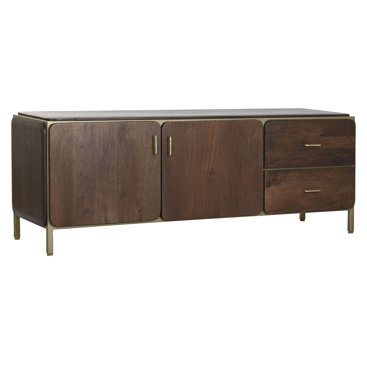 TV-möbler DKD Home Decor Brun Stål Mangoträ (140 x 40 x 48 cm)