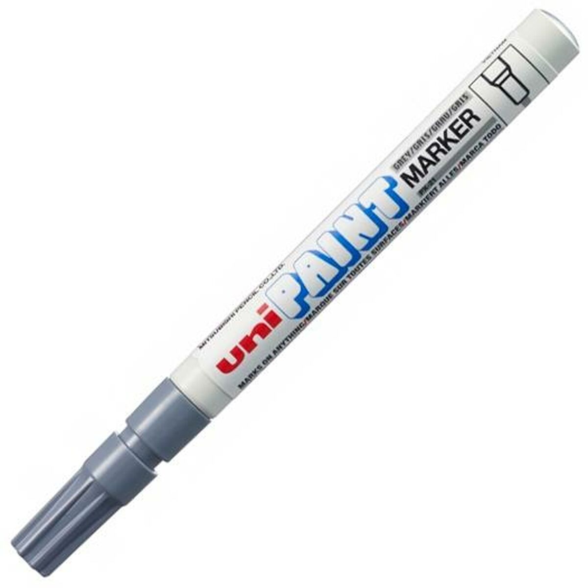 Permanent markörpenna Uni-Ball Paint PX-21L Grå 12 Delar