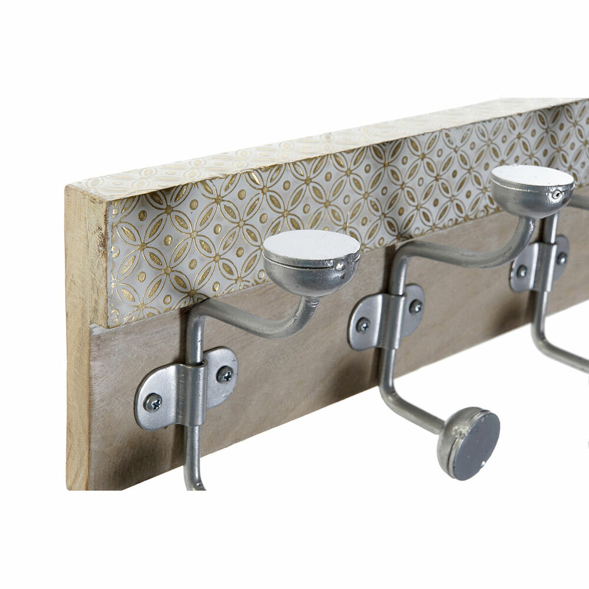 Väggmonterad rockhängare DKD Home Decor 46 x 15 x 10 cm Metall Vintage Mangoträ Avskalad - 6