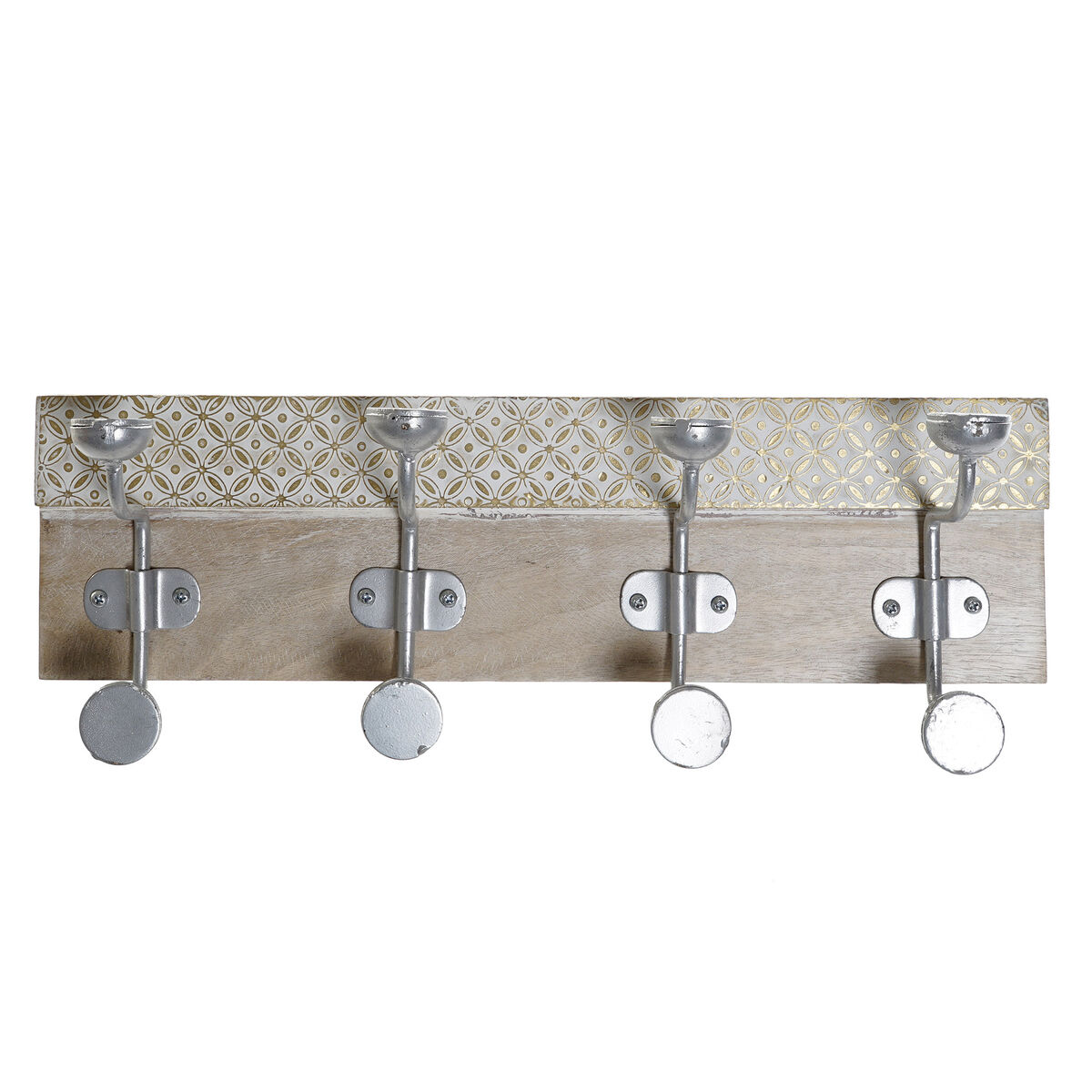 Väggmonterad rockhängare DKD Home Decor 46 x 15 x 10 cm Metall Vintage Mangoträ Avskalad - 4
