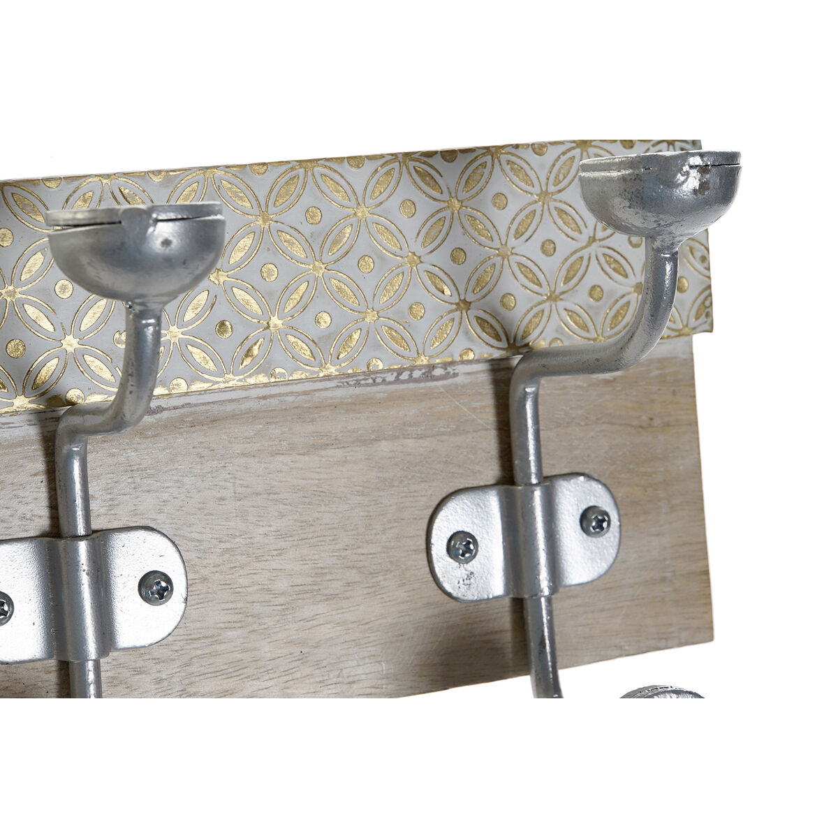 Väggmonterad rockhängare DKD Home Decor 46 x 15 x 10 cm Metall Vintage Mangoträ Avskalad - 5