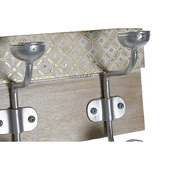 Väggmonterad rockhängare DKD Home Decor 46 x 15 x 10 cm Metall Vintage Mangoträ Avskalad