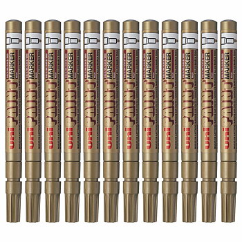Permanent markörpenna Uni-Ball Paint PX-21L Gyllene 12 Delar
