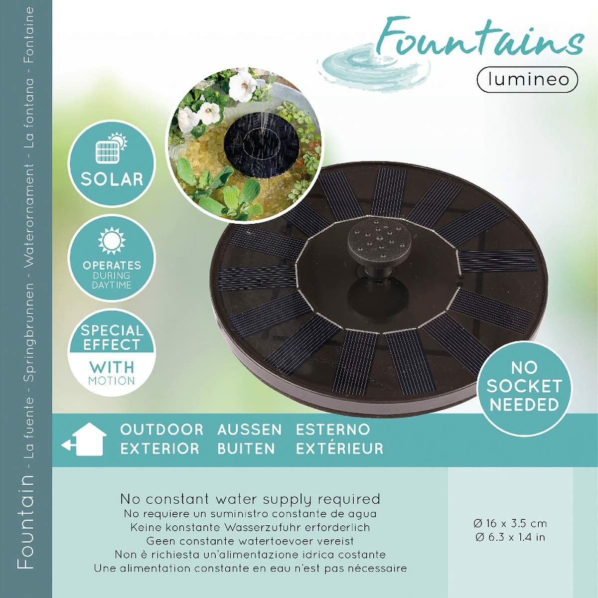Trädgårdsfontän Lumineo fountains 893017 Plast 16 x 3,5 cm - 3