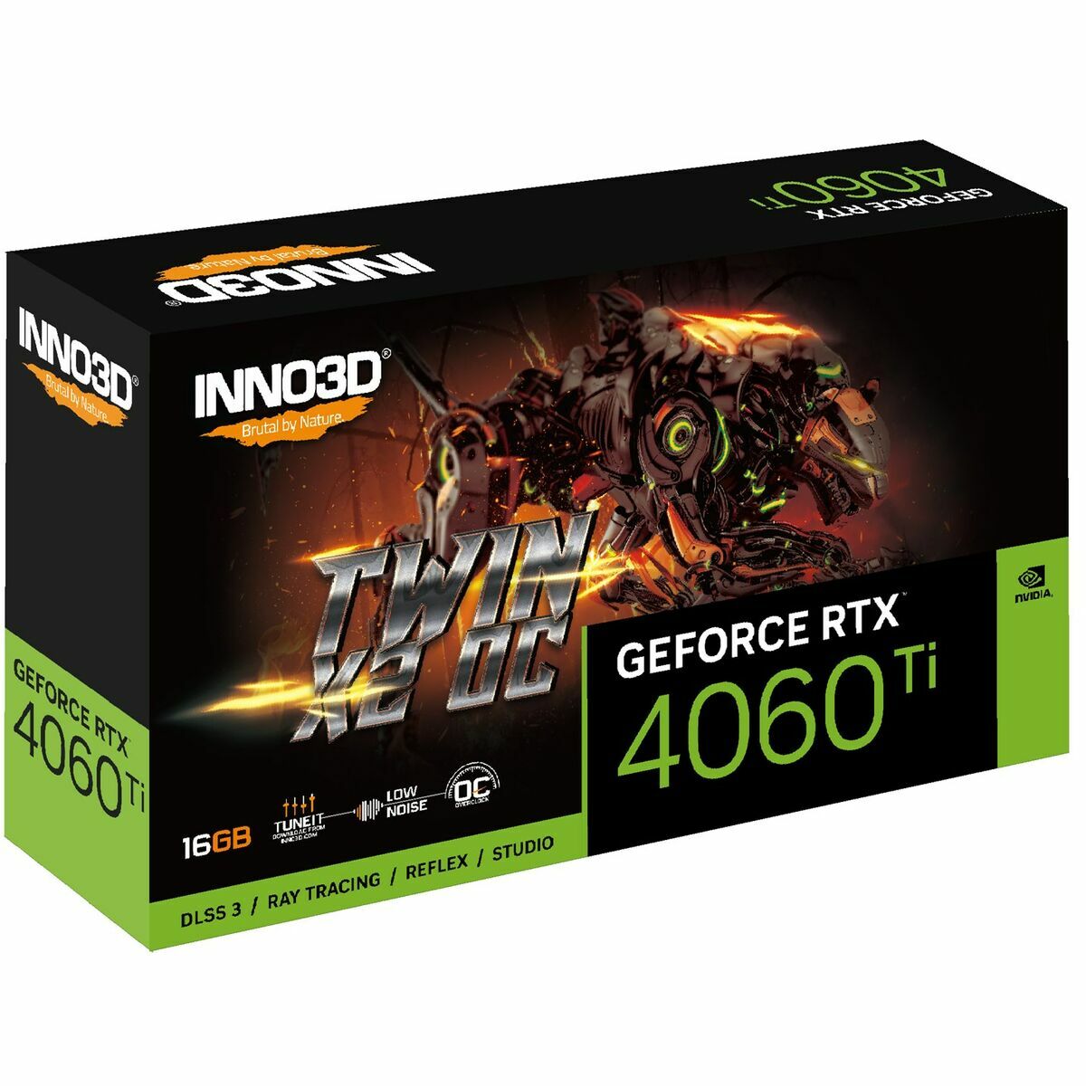 Grafikkort INNO3D N406T2-16D6X-178055N 16 GB GDDR6 Geforce RTX 4060 Ti - 3