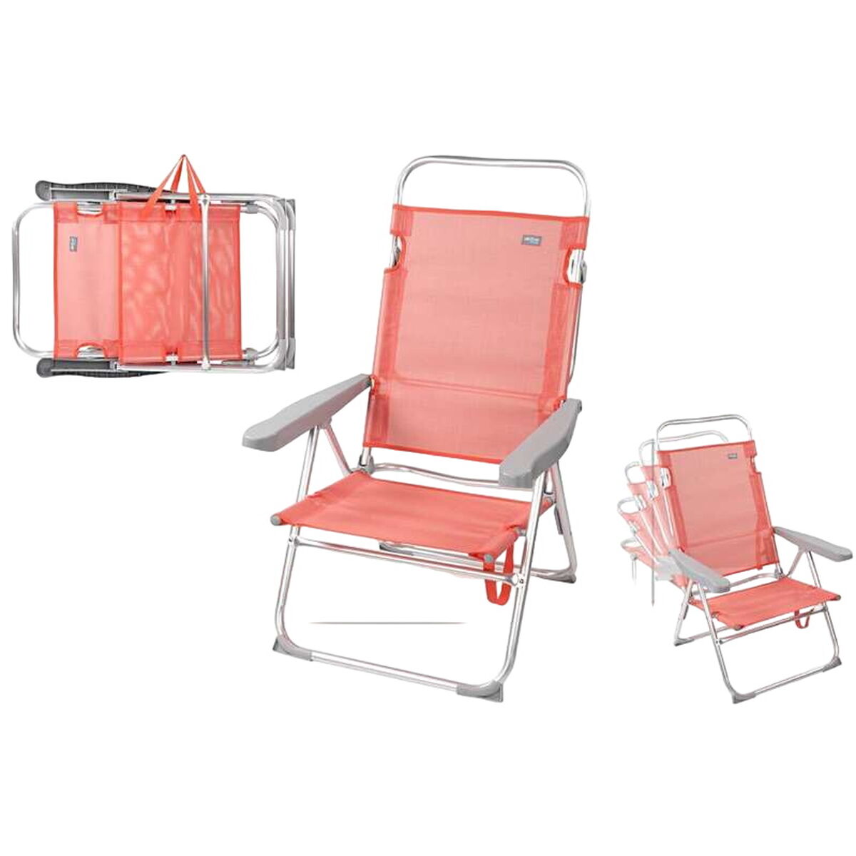Strandstol Aktive Rosa 48 x 57 x 99 cm Multipla positioner - 2