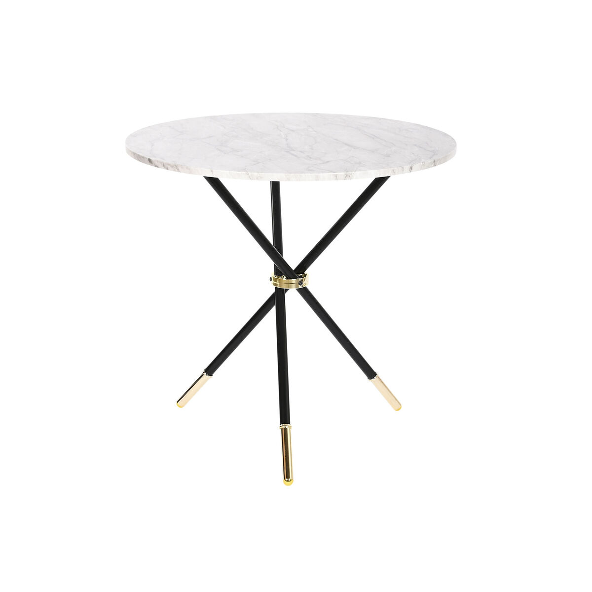Sidobord DKD Home Decor Vit Svart Gyllene Metall Trä MDF 80 x 80 x 76 cm - 5