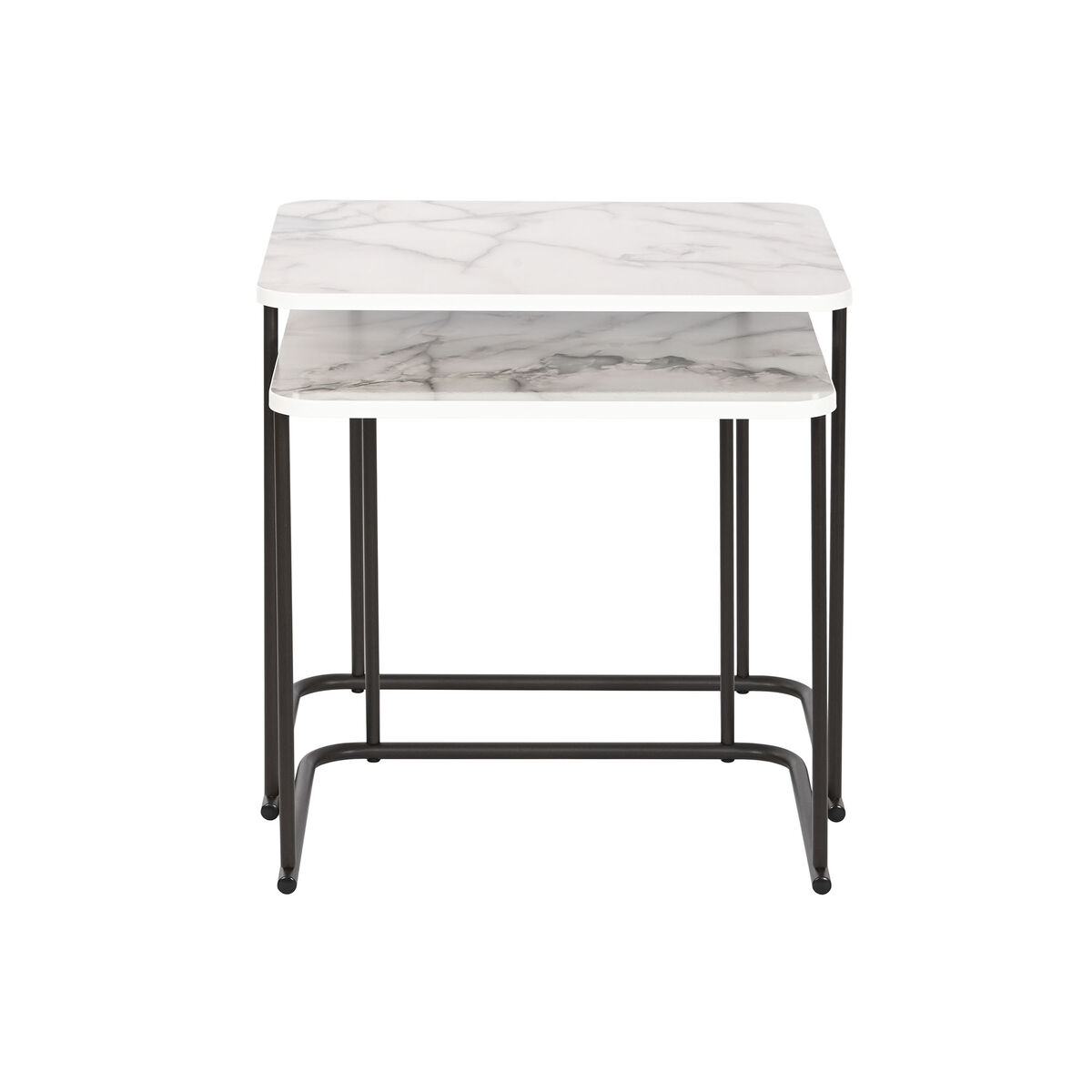 2-bordsset DKD Home Decor Vit Svart 51 x 43 x 49 cm - 4