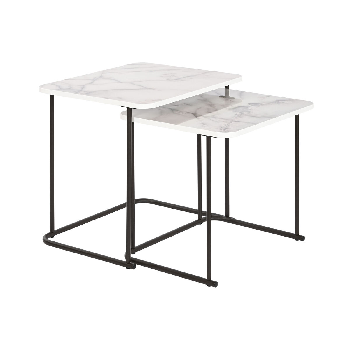 2-bordsset DKD Home Decor Vit Svart 51 x 43 x 49 cm - 5