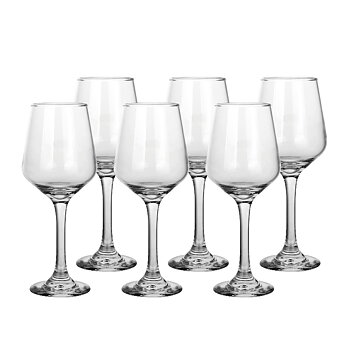 Set med vinglas Home ESPRIT Transparent Glas 410 ml (6 antal)