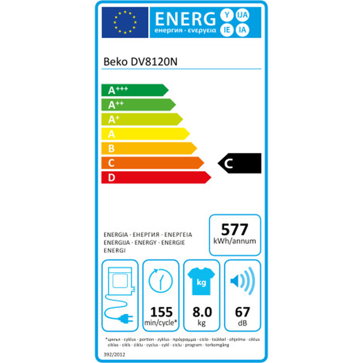Evakueringstork BEKO DV8120N Vit - 3