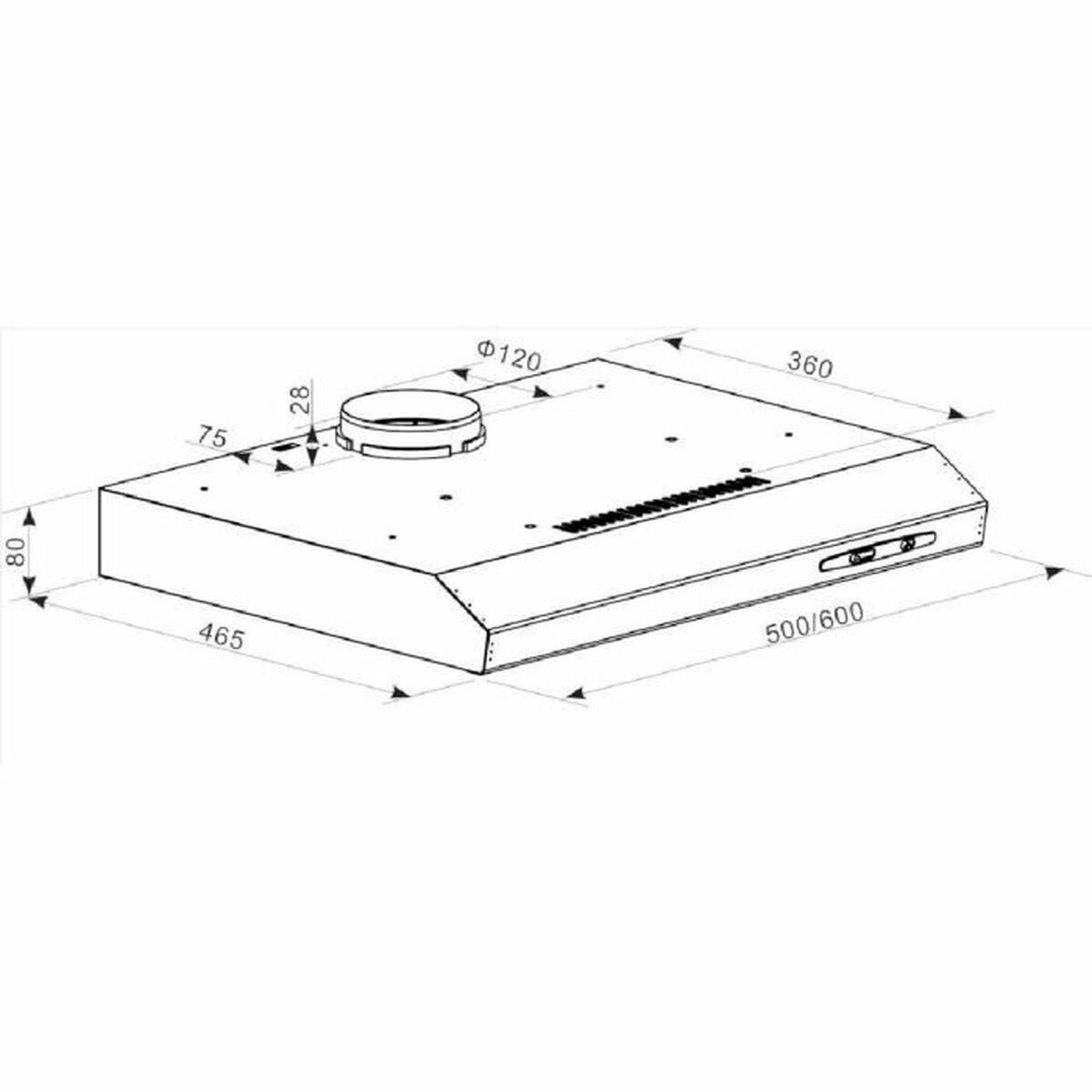 Konventionell fläkt Candy CFT610/4W/P 60 x 8 x 46 cm Vit - 3