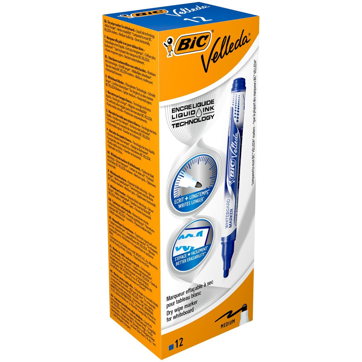 Spritpenna Bic Velleda Blå (12 Delar) - 2
