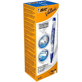 Spritpenna Bic Velleda Blå (12 Delar)