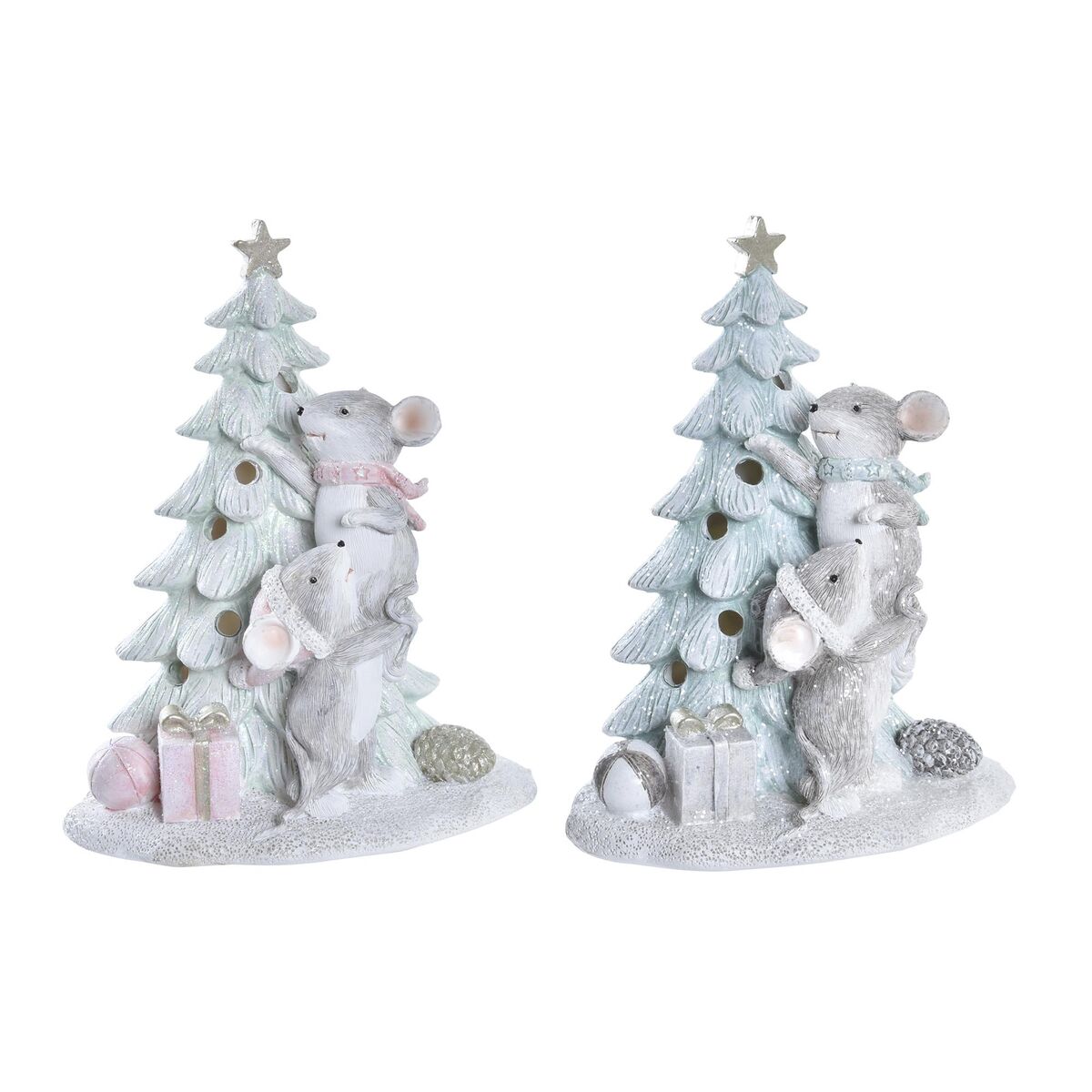 Julgranskula DKD Home Decor Mus Harts (13 x 8,5 x 16 cm) (2 antal)