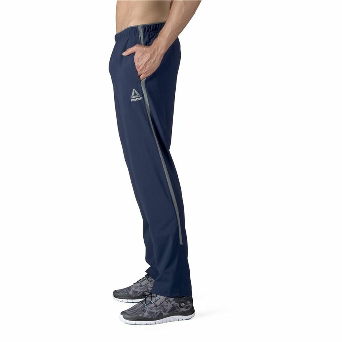 Långa träningsbyxor Reebok Workout Ready Mörkblå Män - 8