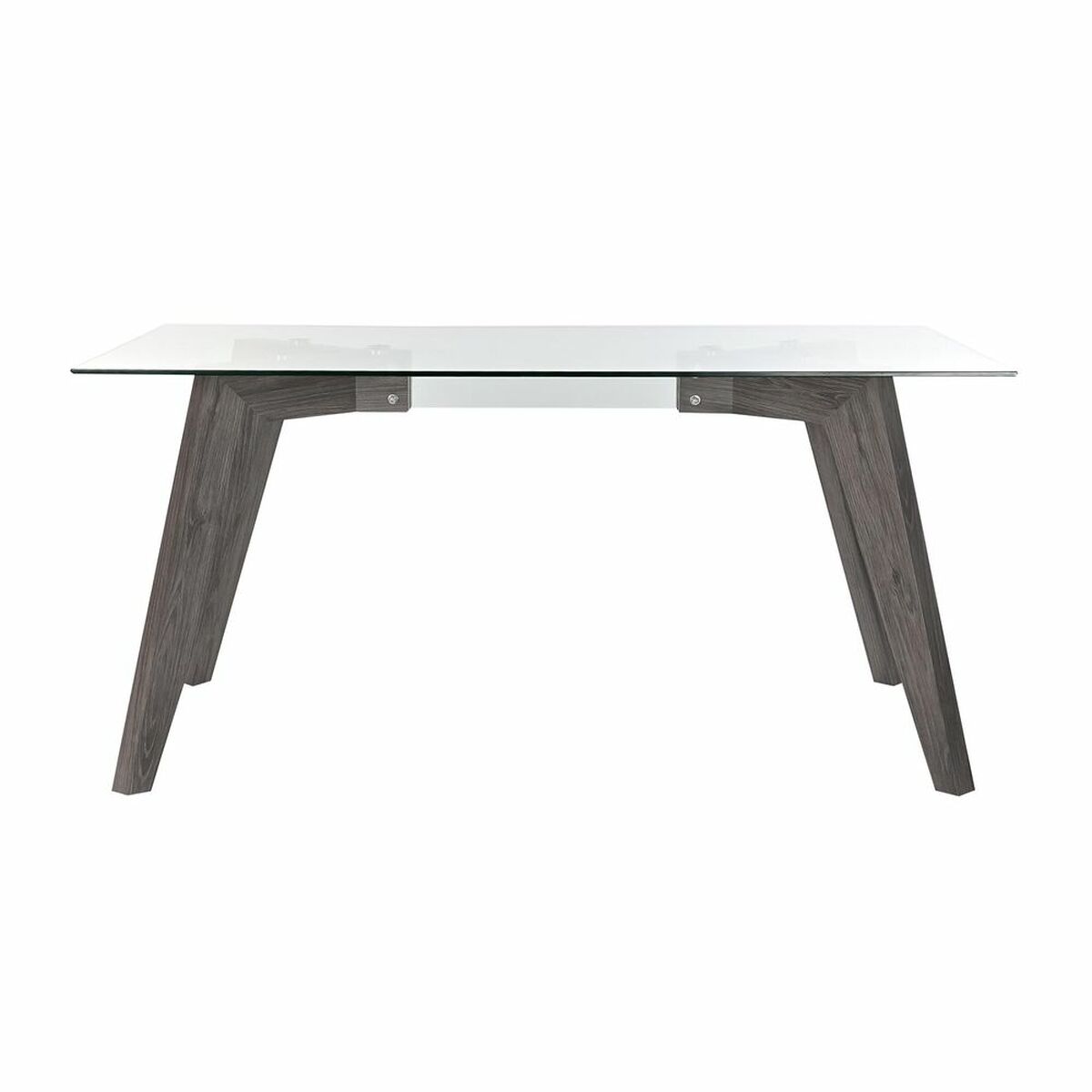 Matsalsbord DKD Home Decor Glas Grå Transparent Trä MDF (160 x 90 x 75 cm) - 5