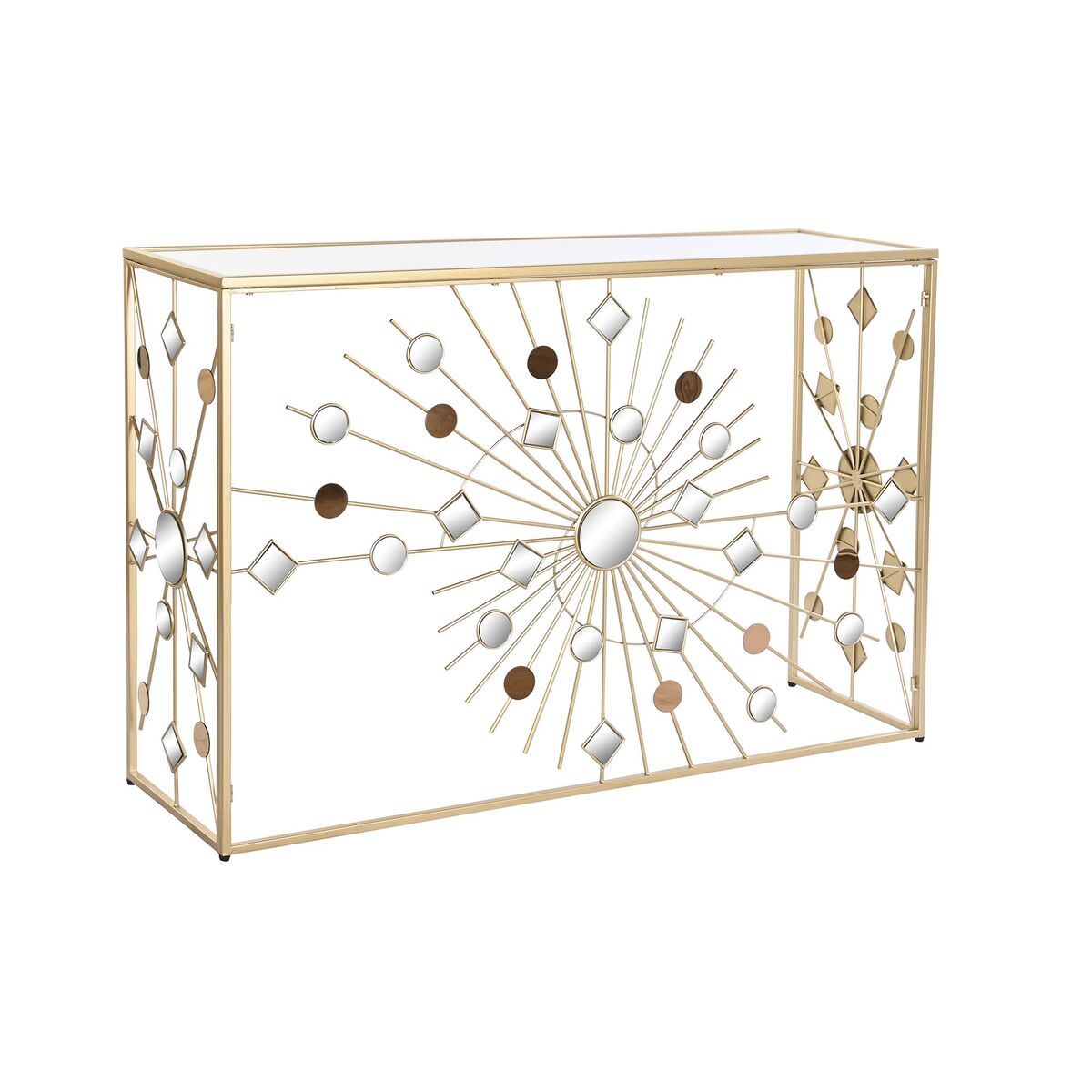 Konsol DKD Home Decor Glas Svart Gyllene Metall 120 x 35 x 80 cm