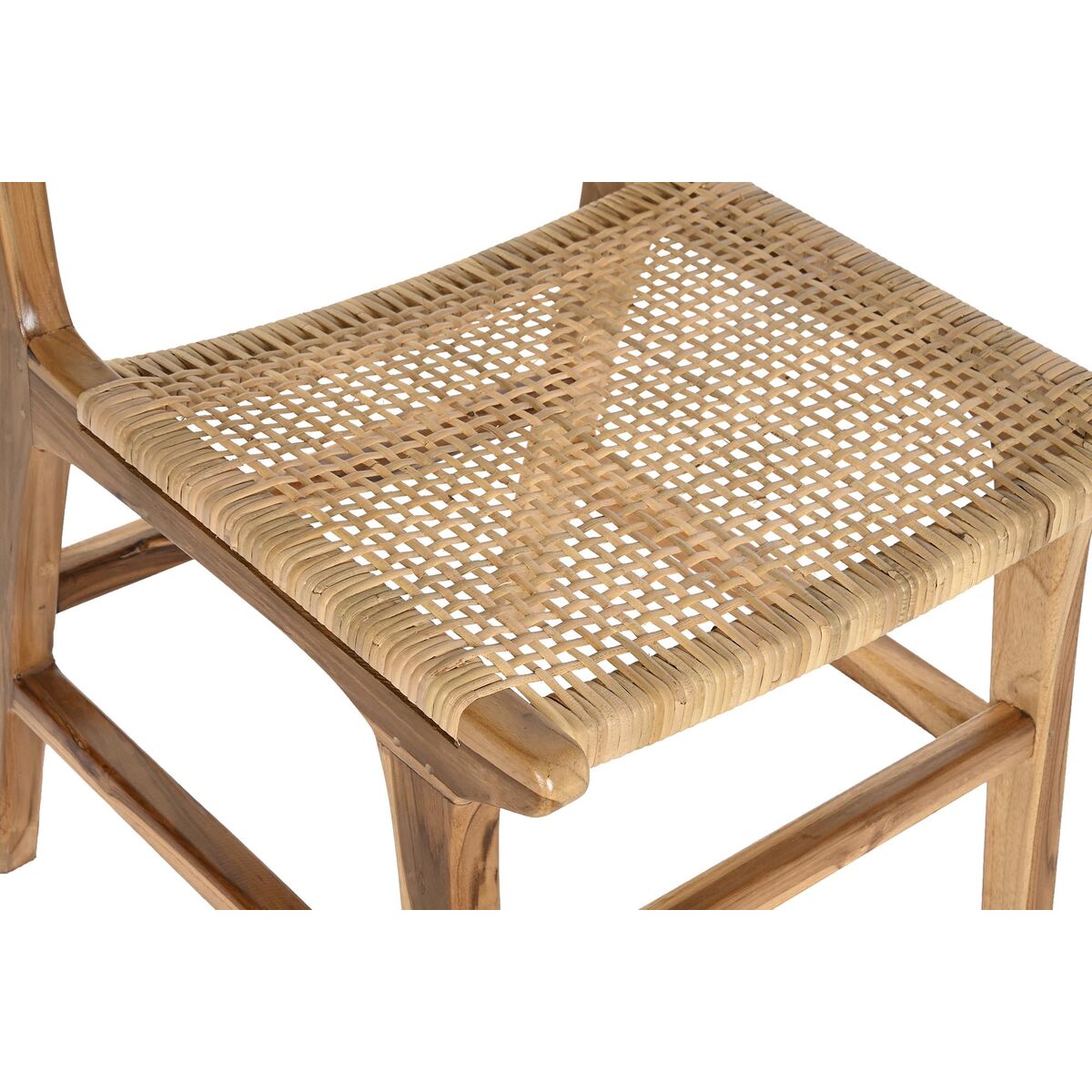Stol DKD Home Decor 51 x 48 x 86 cm 51 x 54 x 86 cm Naturell Teak Ljusbrun Rattan - 3