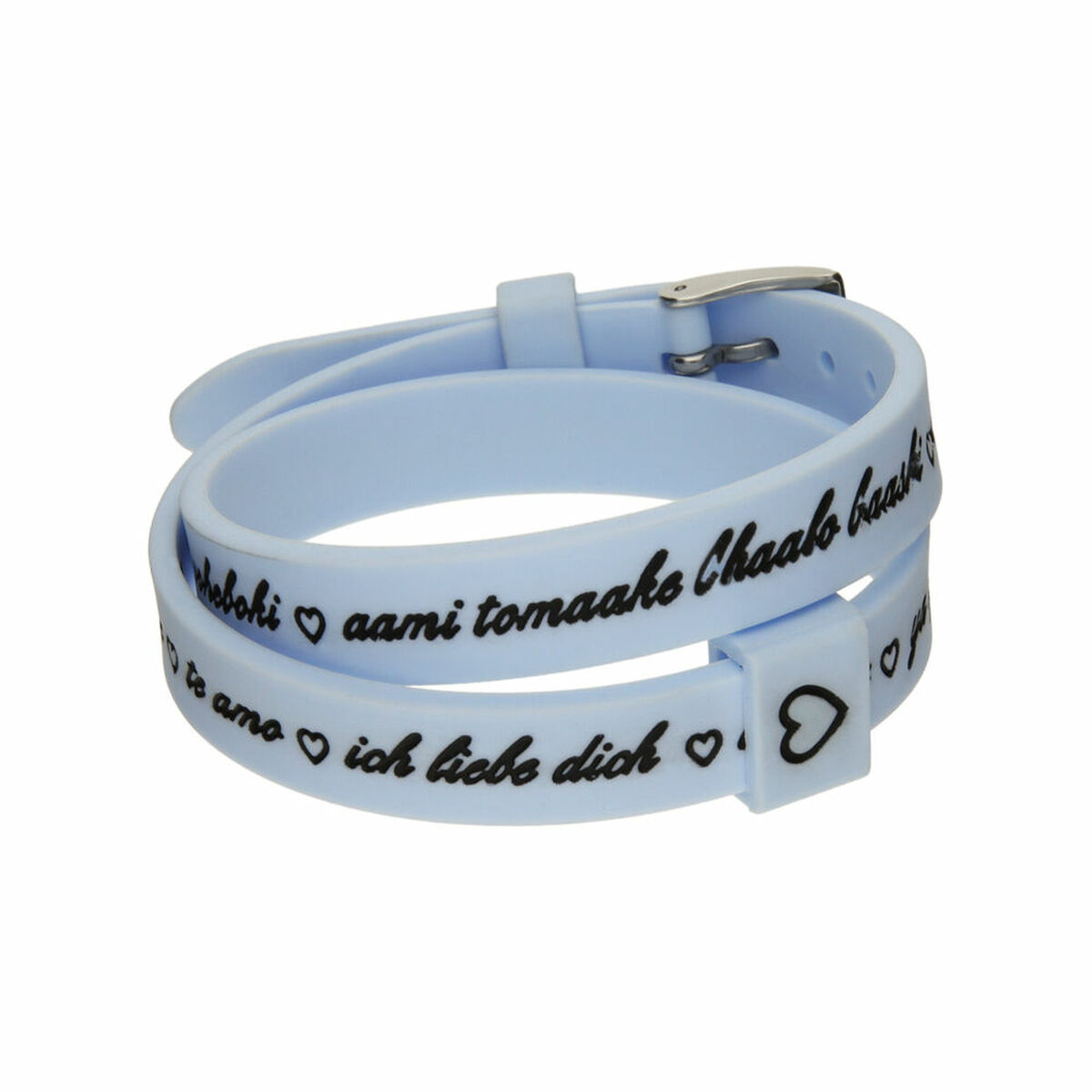 Damarmband il mezzometro I LOVE YOU SILVER - BRACCIALE IN SILICONE/SILICONE BRACELET - 2