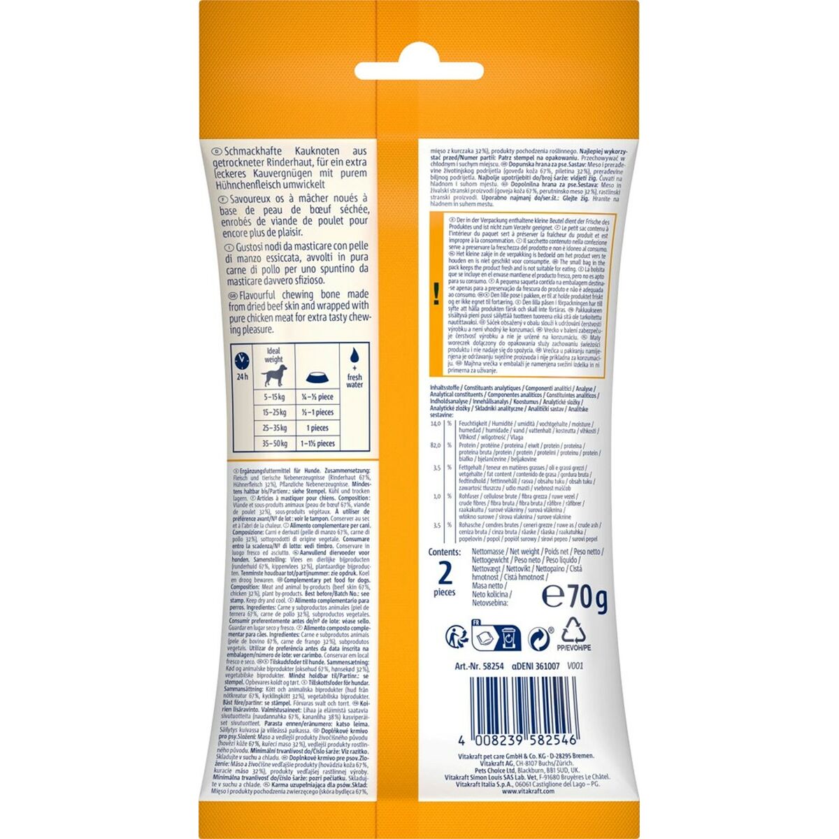 Hundgodis Vitakraft Chews Deli Kyckling 70 g - 2