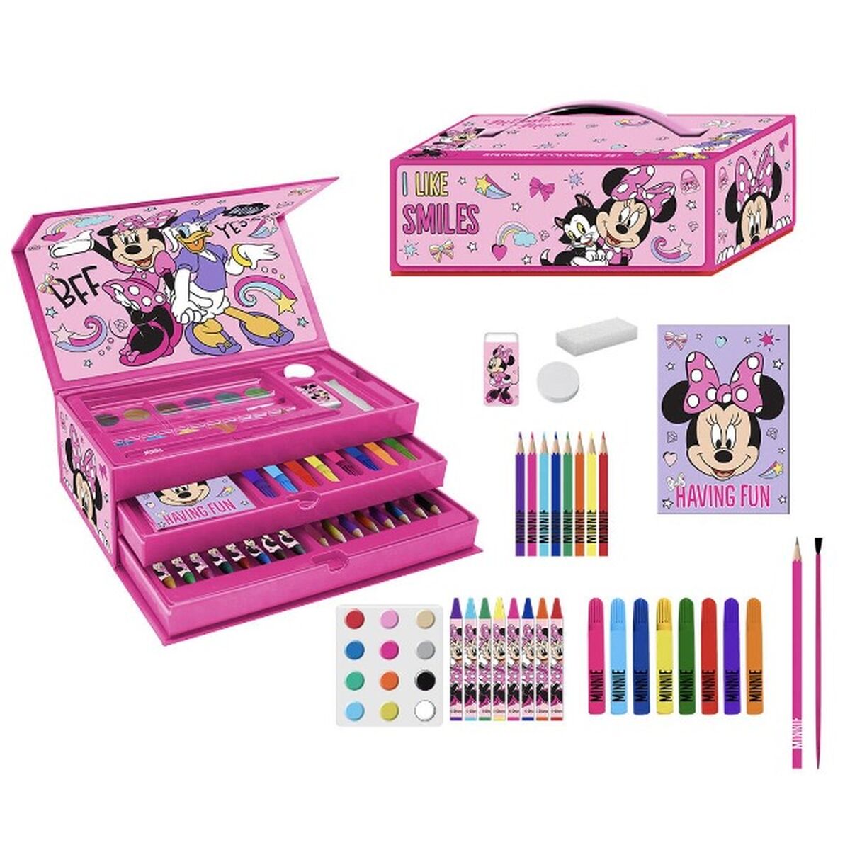 Brevpapper Set Minnie Mouse Rosa Portfölj - 2