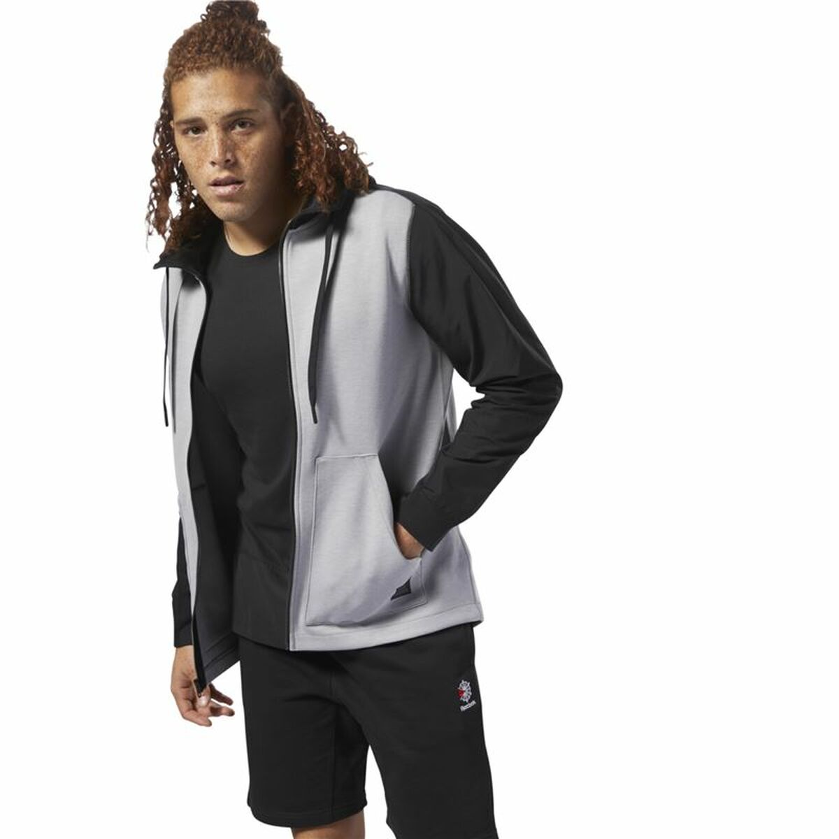 Träningsjacka Herr Reebok Training Supply Ljusgrå - 10