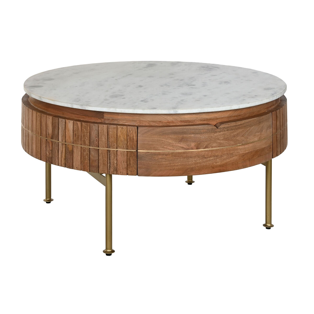 Soffbord DKD Home Decor Marmor Mangoträ (85 x 85 x 45 cm)