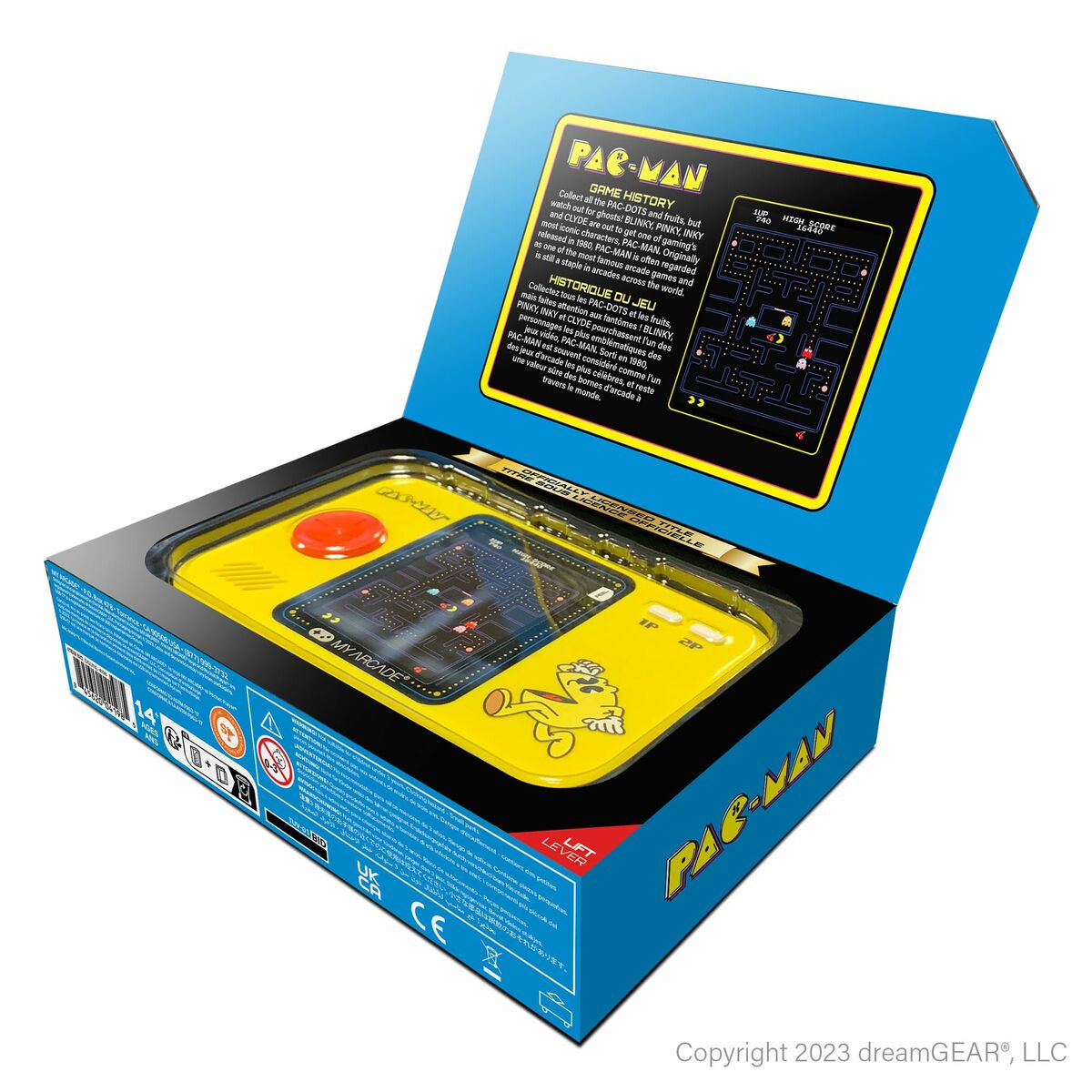Bärbar spelkonsol My Arcade Pocket Player PRO - Pac-Man Retro Games Gul - 8