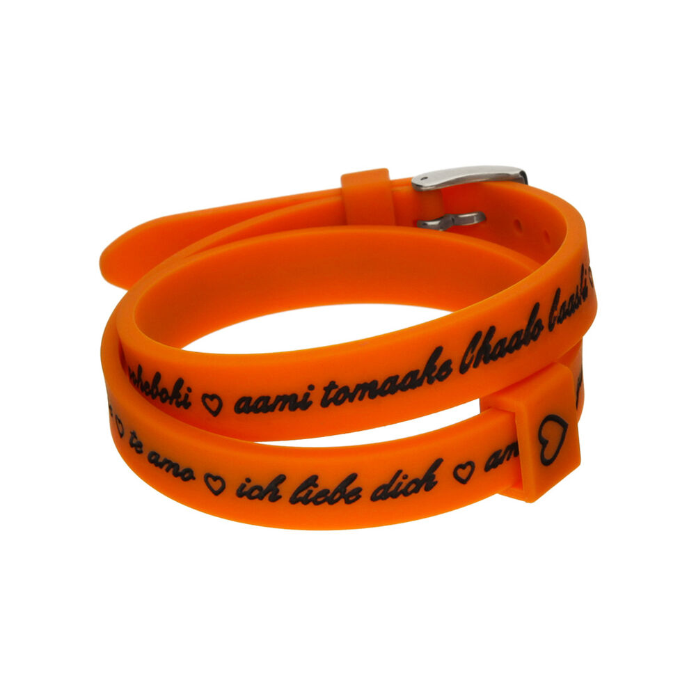 Damarmband il mezzometro I LOVE YOU SILVER - SILICONE BRACELET
