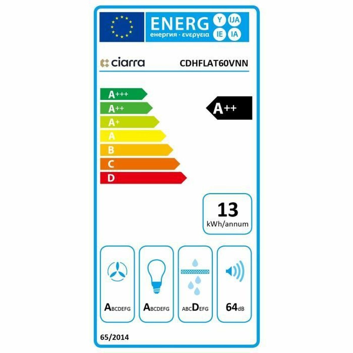 Konventionell fläkt Ciarra 60 cm Svart - 2