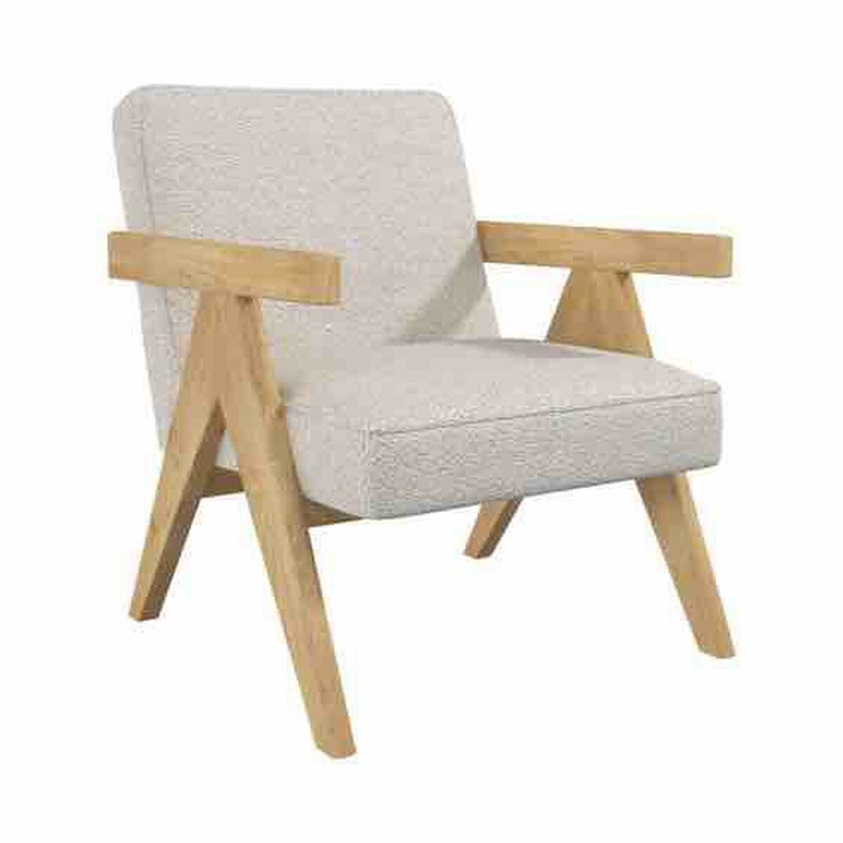 Fåtölj DKD Home Decor Vit Polyester Trä 64 x 66 x 79 cm - 7