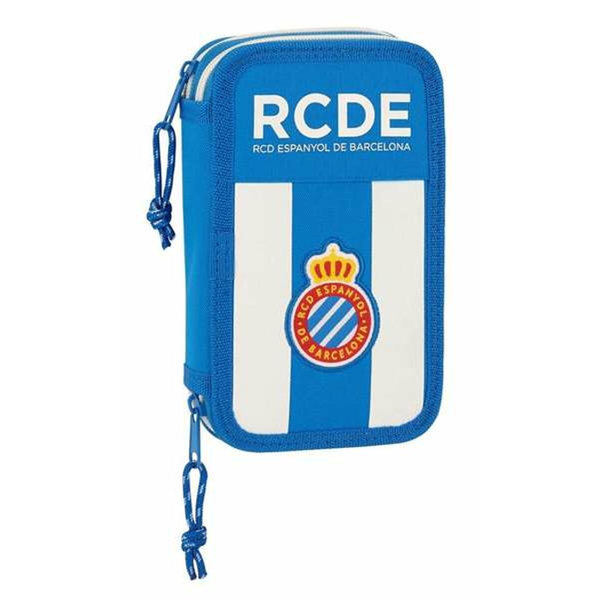 Dubbelt pennfodral RCD Espanyol Blå Vit 12,5 x 19,5 x 4 cm